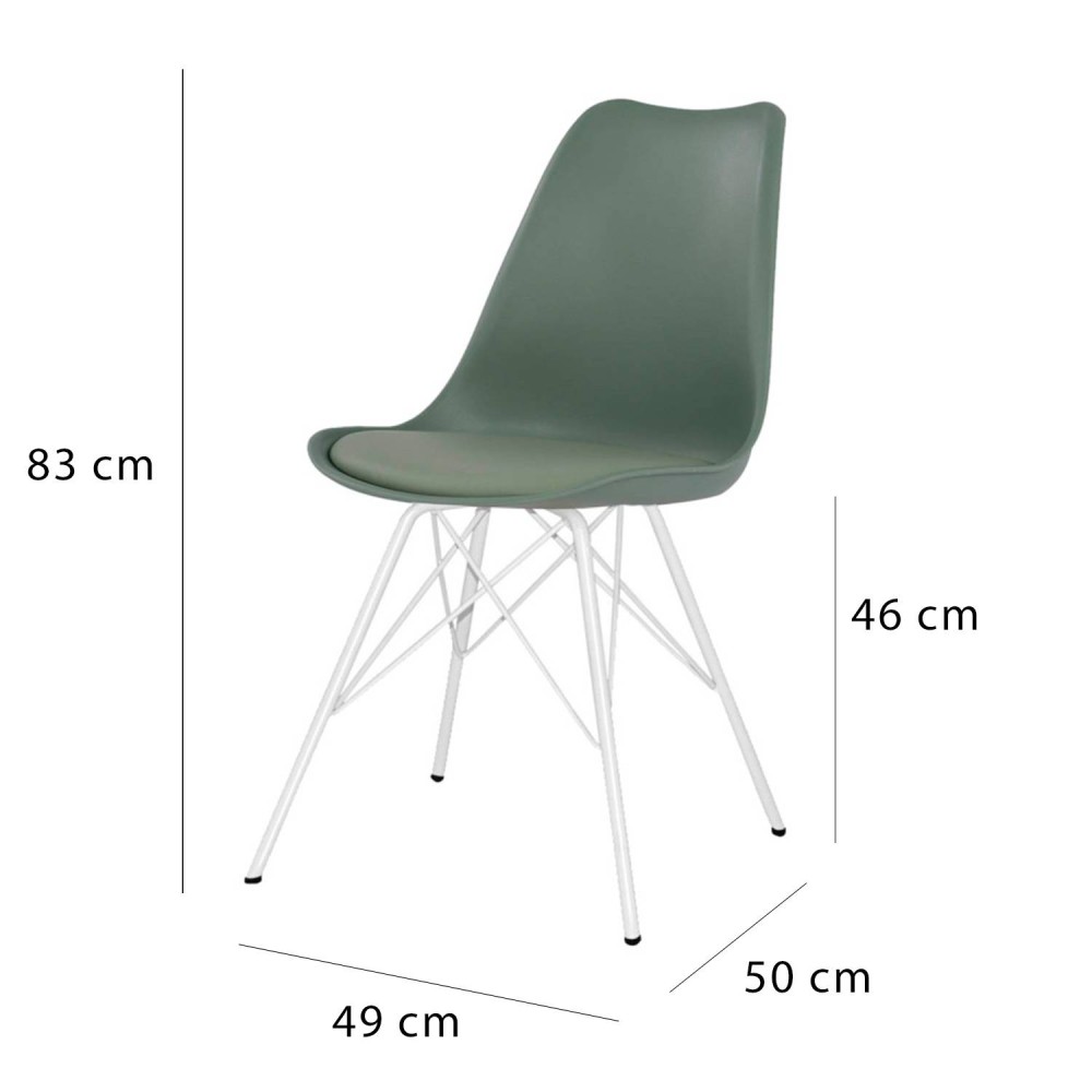 Sedia Tower Wood in metallo color kale dalla Vendita di Mobili Online