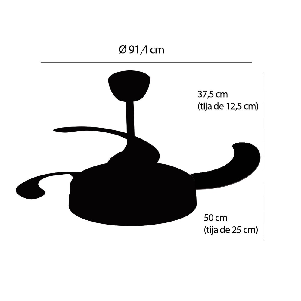 Ventilatore 4 pale pieghevoli LED 38W Harper Vendita di Mobili Online