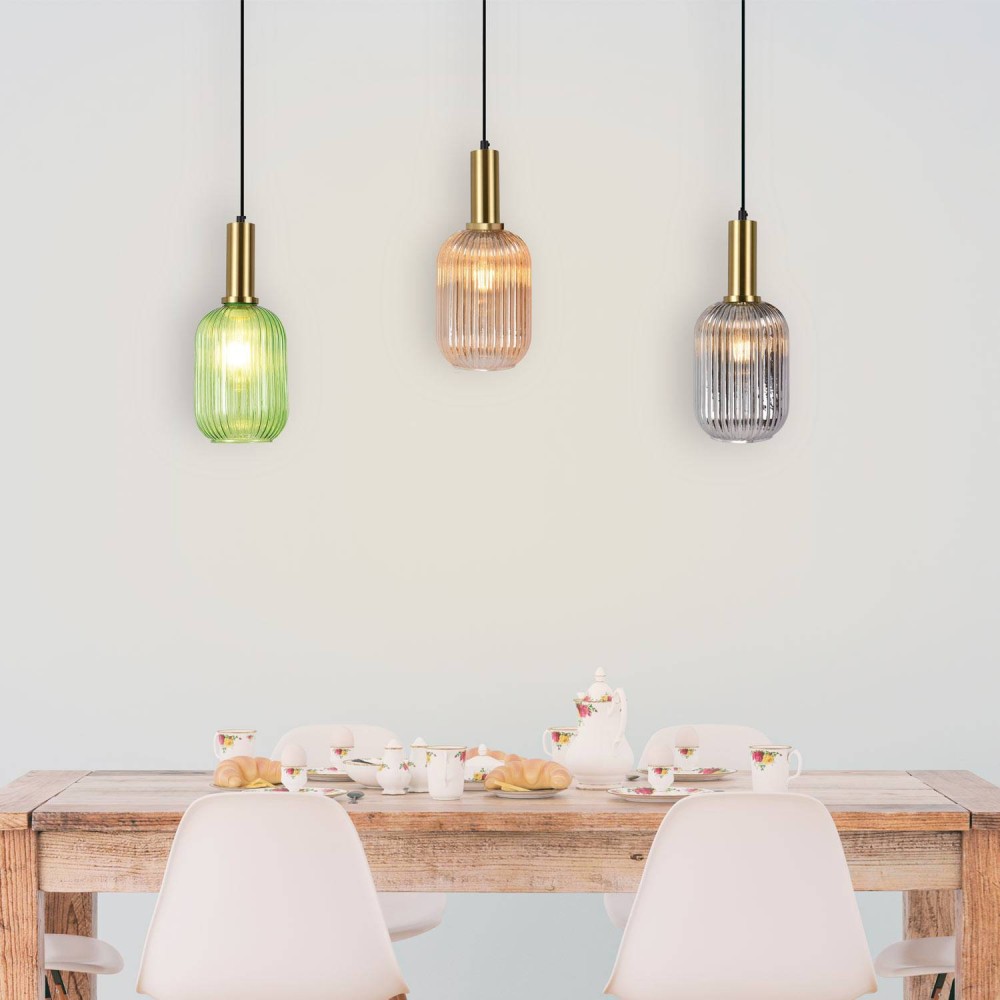 Lampadario a sospensione a 1 luce Kyle Verde-Vendita di Mobili Online