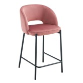 Sgabello rivestito in velluto rosa | Vendita di mobili online