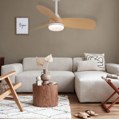 VENTILATORE 3 PALE LED 17W VENTURA WOOD