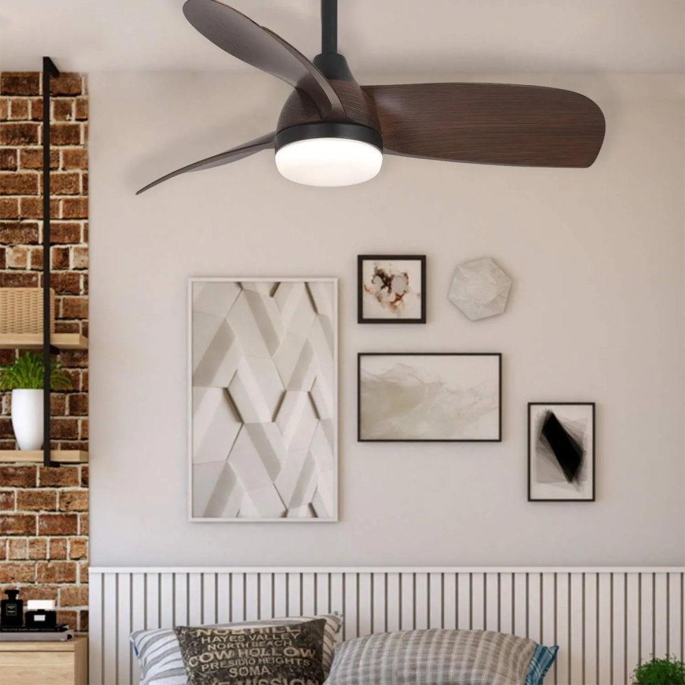 VENTILATORE 3 PALE LED 17W VENTURA NOGAL