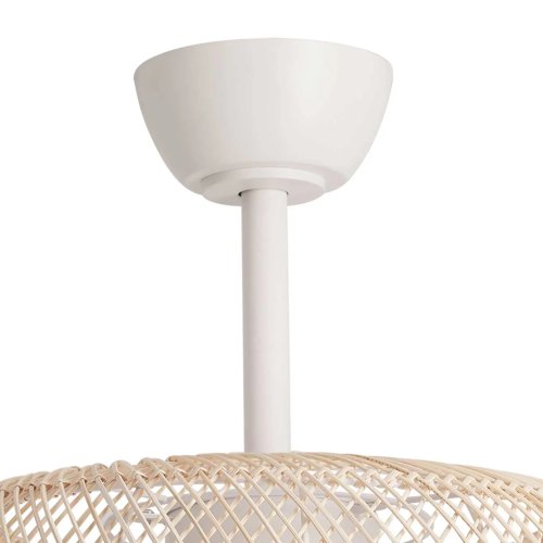VENTILATORE 3 PALE LED 18W OKARI RATTAN NATURALE