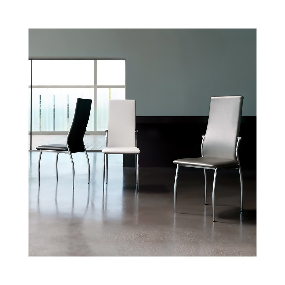 SEDIA IMBOTTITA BOSTON NERA - Sedie 