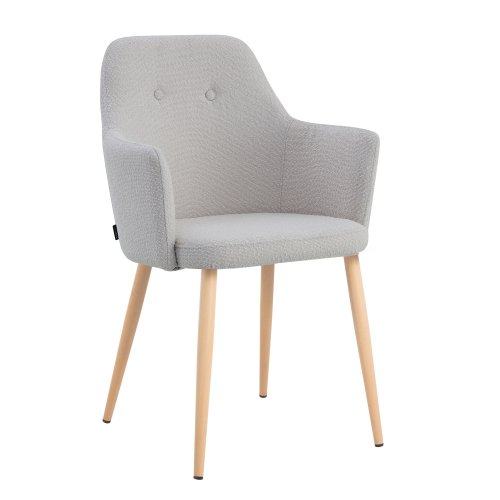 Poltrona Olaf Grigio Gamba Faggio - Poltrona imbottita moderna e confortevole – UKUKHOME.COM