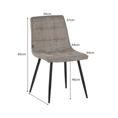 Sedia Louise Marrone Gamba Nera - Sedia imbottita dal design moderno – UKUKHOME.COM