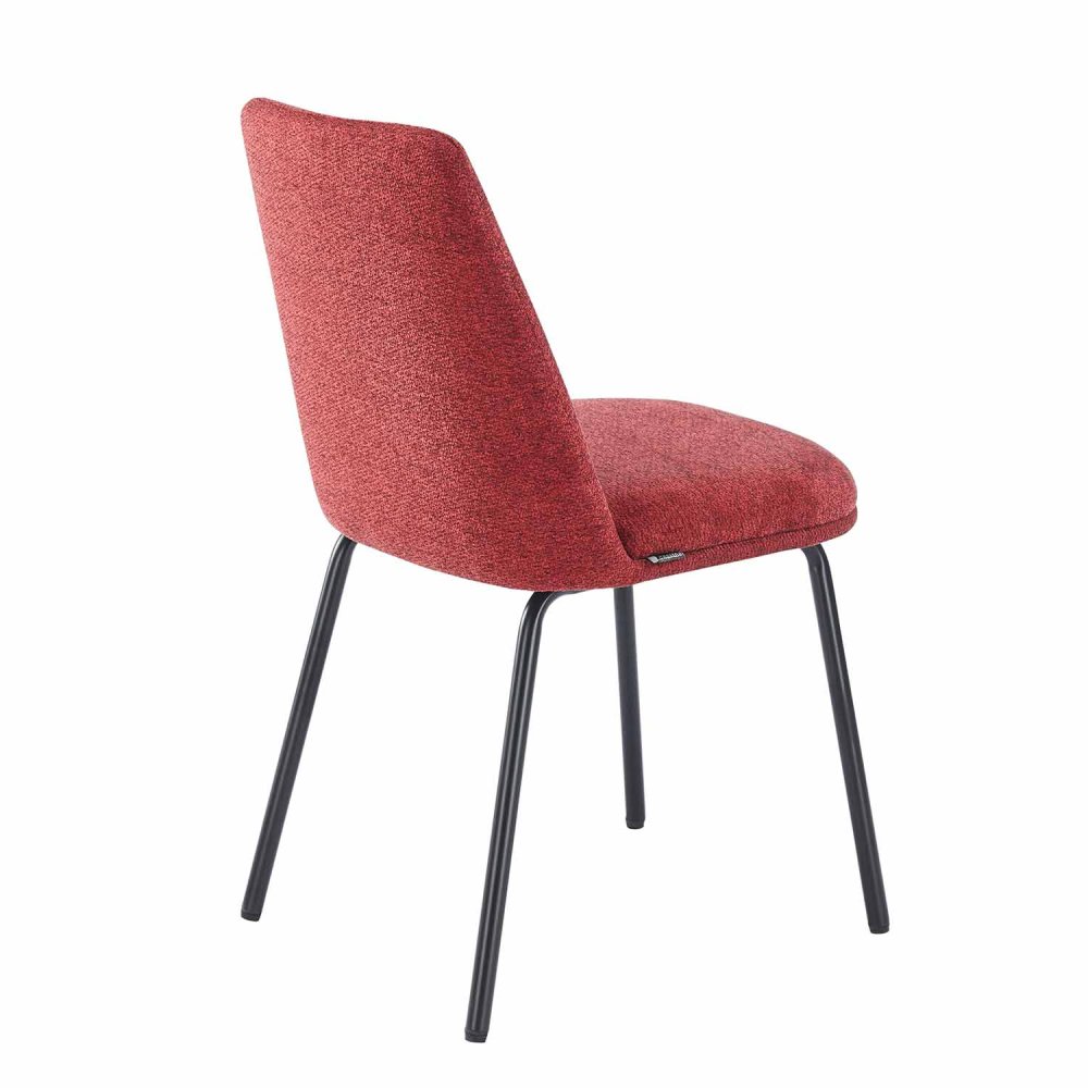 Sedia Miren Bordeaux Gamba Nera - Sedia imbottita dal design moderno – UKUKHOME.COM