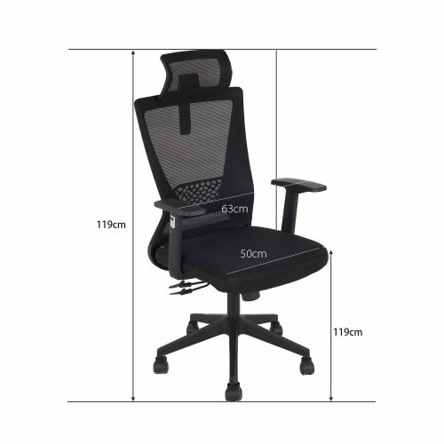 Sedia Da Ufficio Roman Nera - Sedia da ufficio ergonomica – UKUKHOME.COM