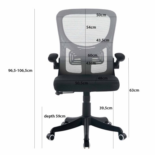 Sedia Da Ufficio Studio Grigio Y Nera - Sedia da ufficio ergonomica – UKUKHOME.COM