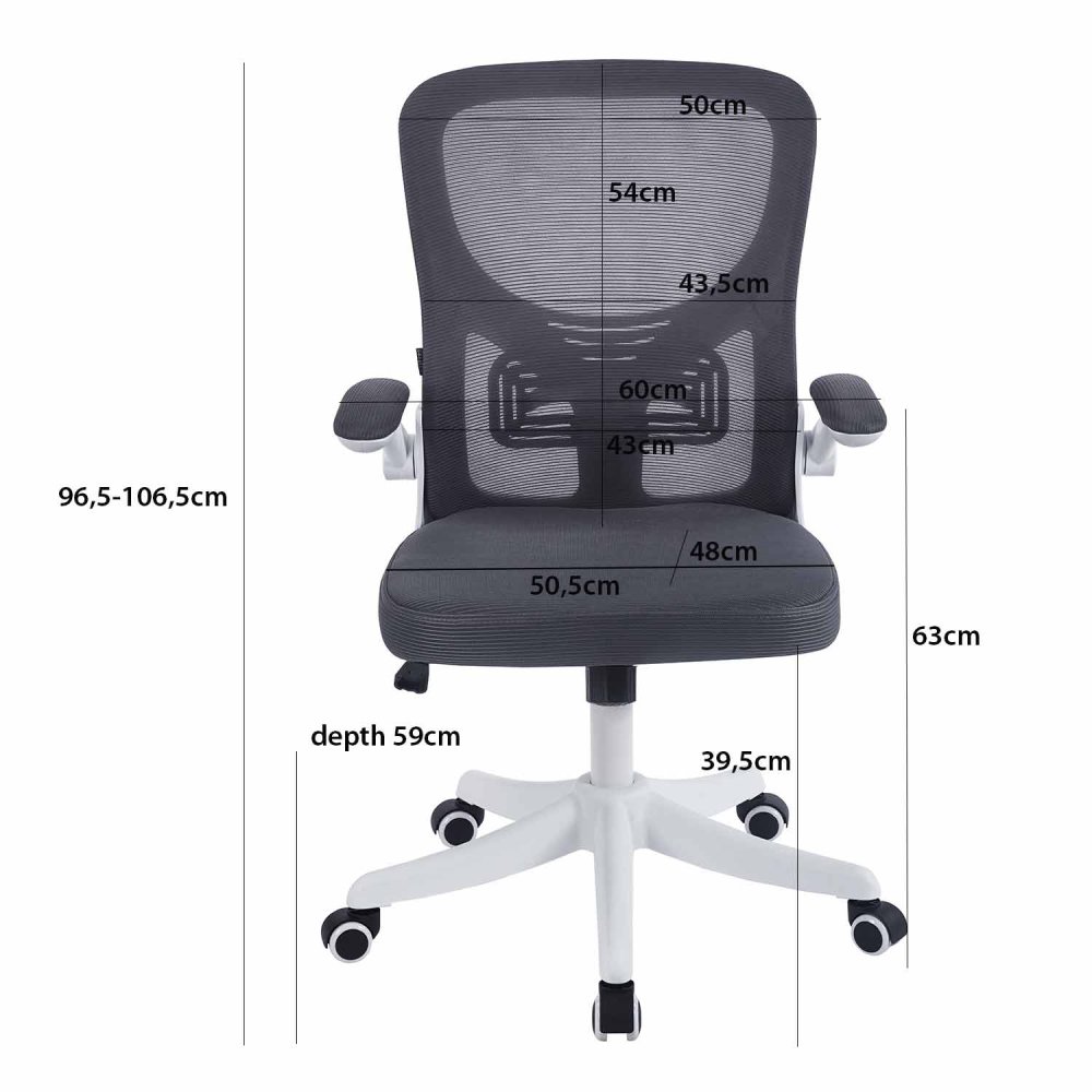Sedia Da Ufficio Studio Grigio/Bianca - Sedia da ufficio ergonomica – UKUKHOME.COM