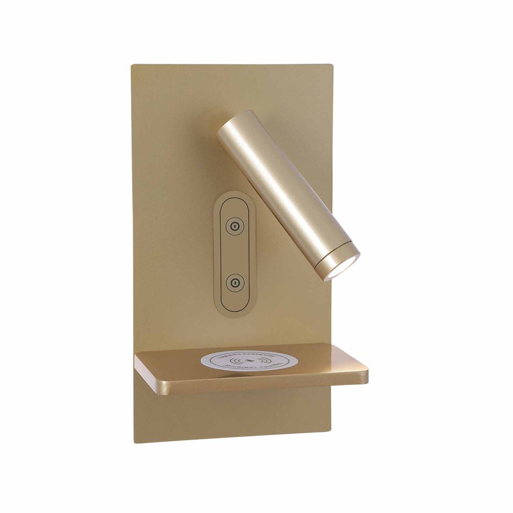 Applique LED Táctil Dorado con Carga Inalámbrica 22Cm Eron - Applique LED - UKUKHOME.com