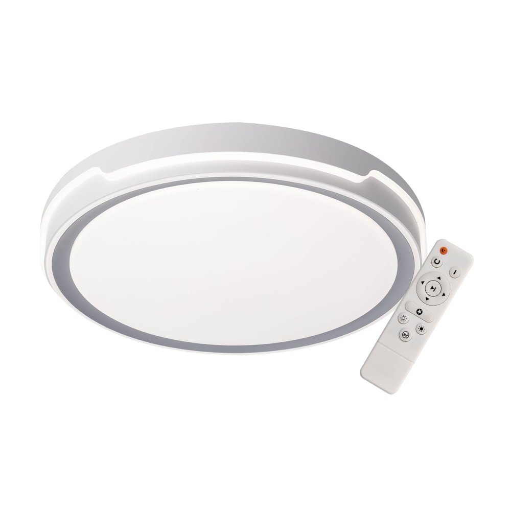 Plafoniera LED Regulable 53W Ø50Cm color Blanco y Plateado Silver - Illuminazione da soffitto LED - UKUKHOME.com