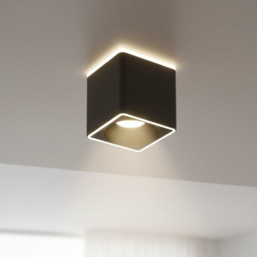 Foco Led de Superficie Cuadrado Ø12Cm color Negro Rouk - Faretto LED da superficie - UKUKHOME.com
