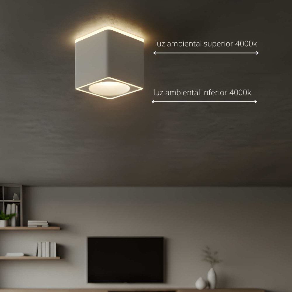 Foco Led de Superficie Cuadrado 9X9Cm color Blanco Rouk - Faretto LED da superficie - UKUKHOME.com