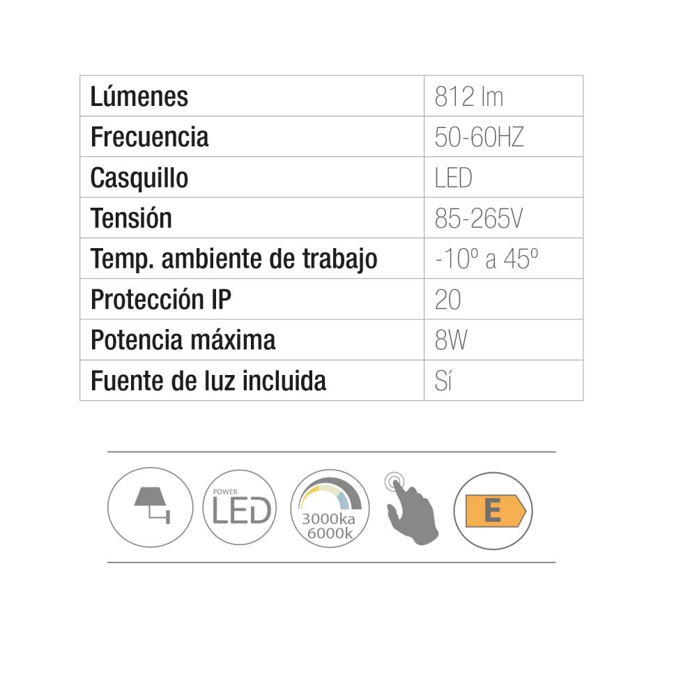 Applique LED Táctil Blanco 30Cm Sannix - Applique LED - UKUKHOME.com