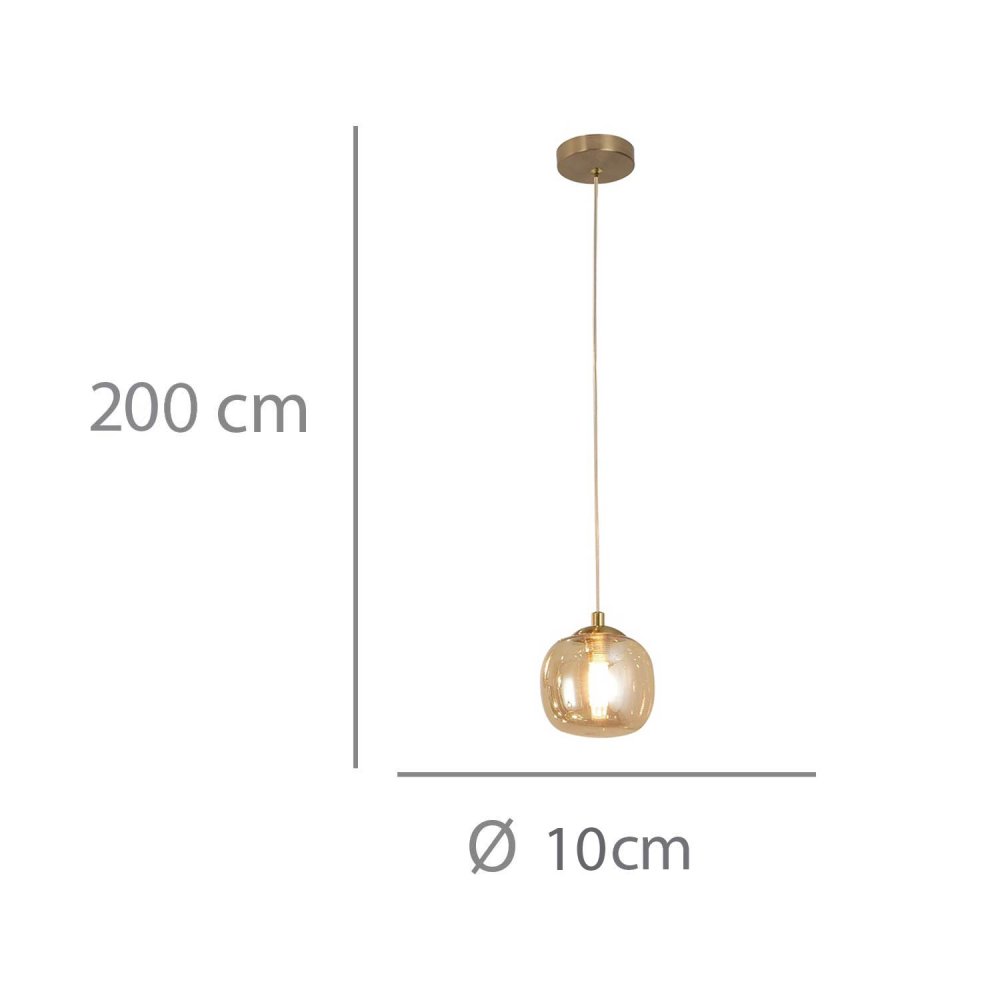 Lampada Sospesa Oko color Ámbar 1 Luz Ø10Cm - Lampada sospesa - UKUKHOME.com
