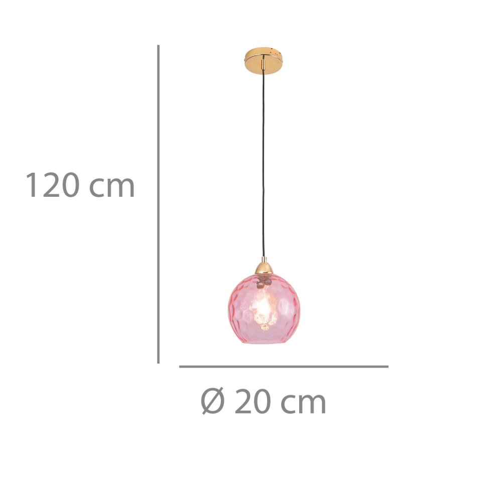 LAMPADA A SOSPENSIONE 1 LUCE LYRIA ROSA | Ukukhome