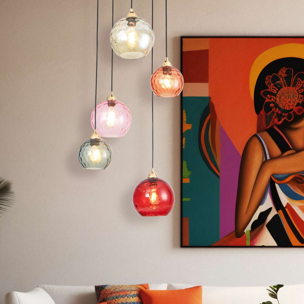 PLAFONIERA 5 LUCI LYRIA MULTICOLORE | Ukukhome