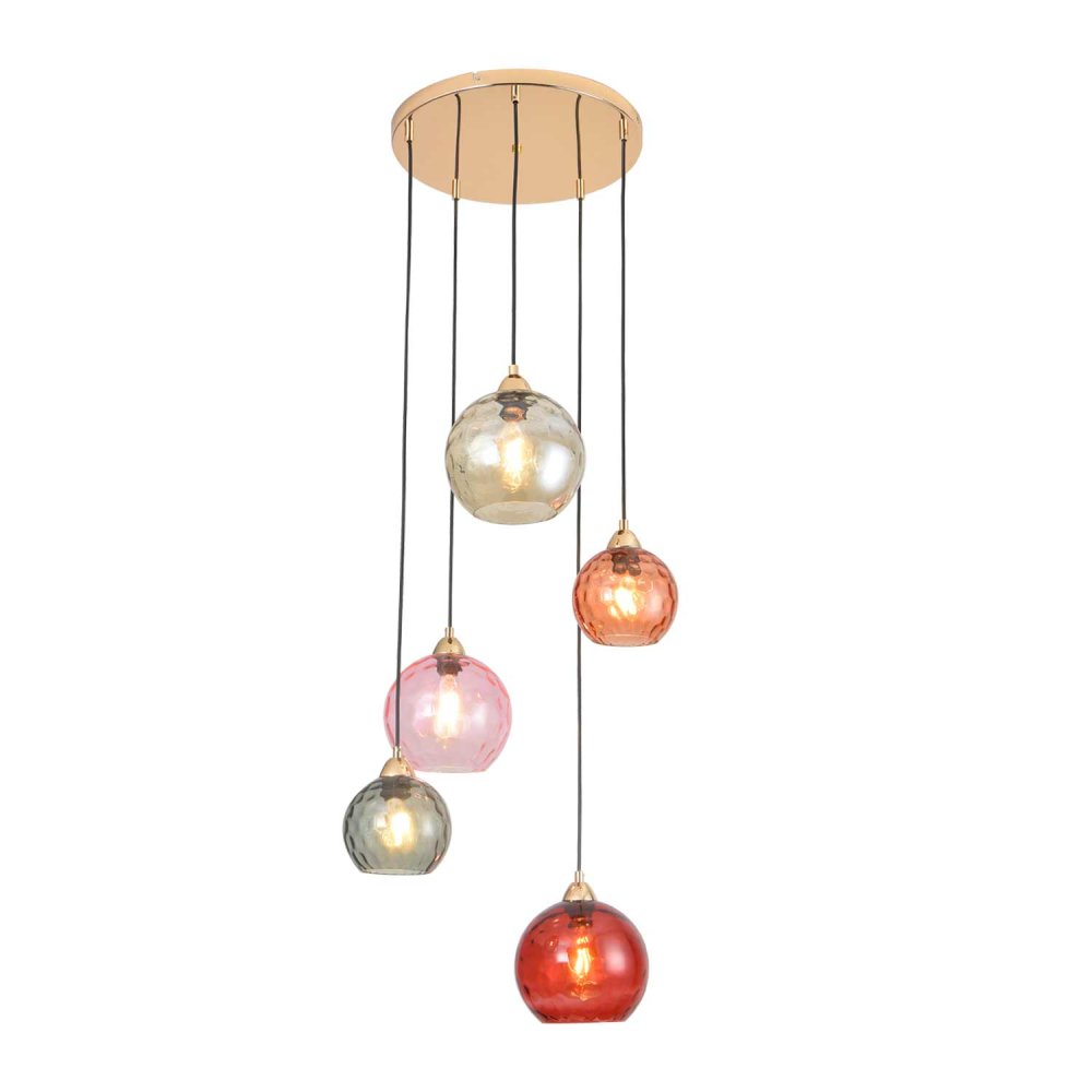 PLAFONIERA 5 LUCI LYRIA MULTICOLORE | Ukukhome