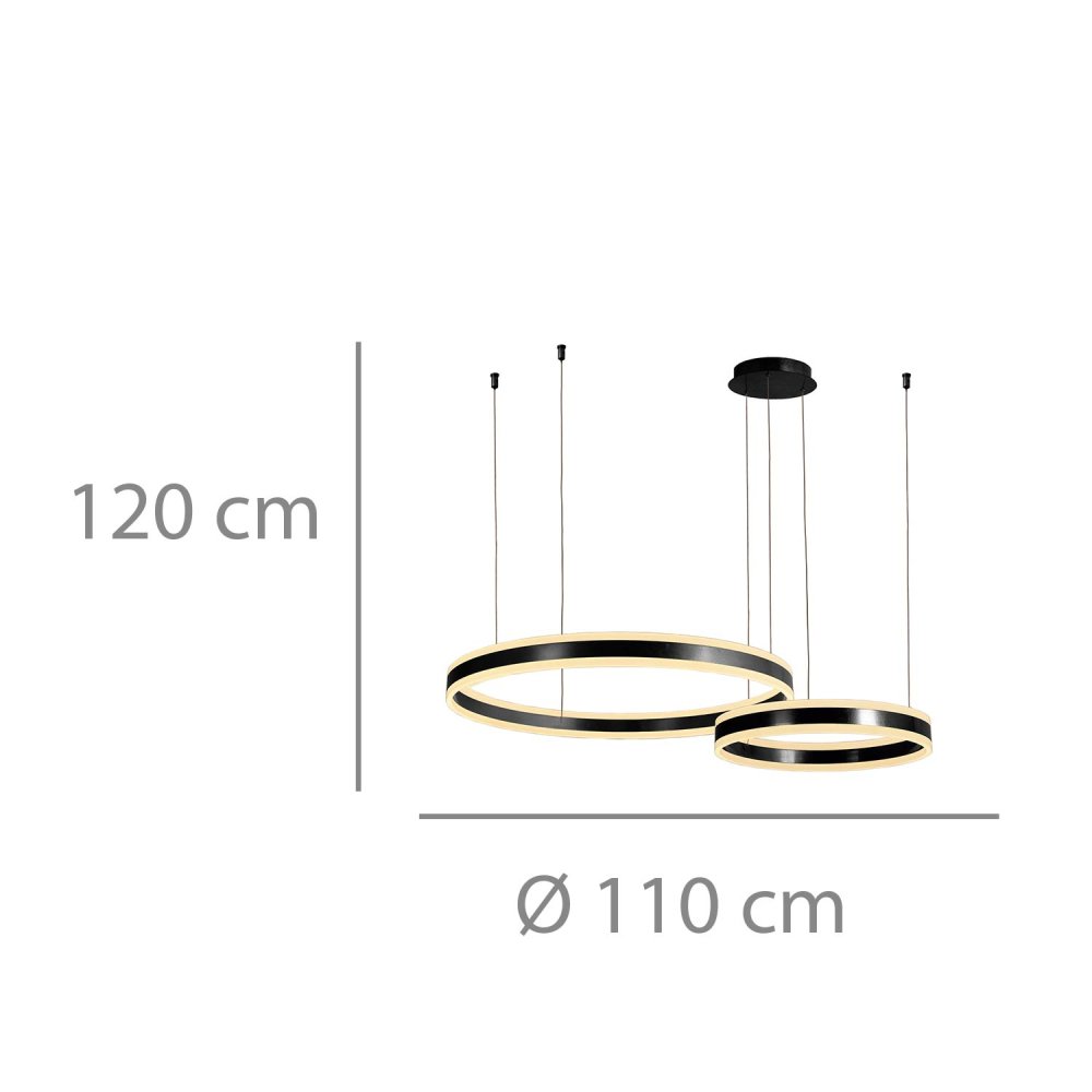 Lampada da Soffitto Led Negra Ø50Cm Zirka - Illuminazione da soffitto LED - UKUKHOME.com