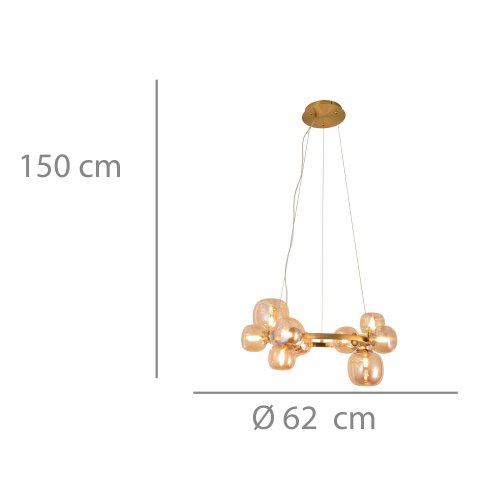 LAMPADA A SOSPENSIONE 11 LUCI OKO AMBRA | Ukukhome