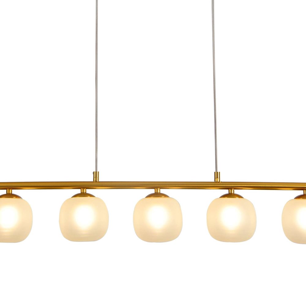 PLAFONIERA 5 LUCI OKO BIANCA OPAL E ORO | Ukukhome