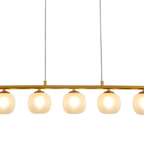 PLAFONIERA 5 LUCI OKO BIANCA OPAL E ORO | Ukukhome