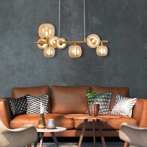 LAMPADA A SOSPENSIONE 8 LUCI OKO AMBRA | Ukukhome