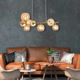 LAMPADA A SOSPENSIONE 8 LUCI OKO AMBRA | Ukukhome