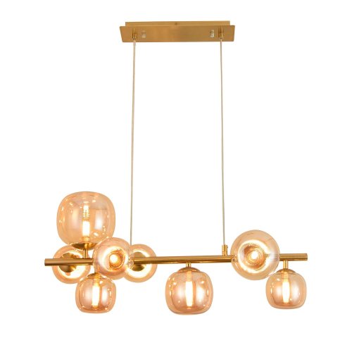 LAMPADA A SOSPENSIONE 8 LUCI OKO AMBRA | Ukukhome