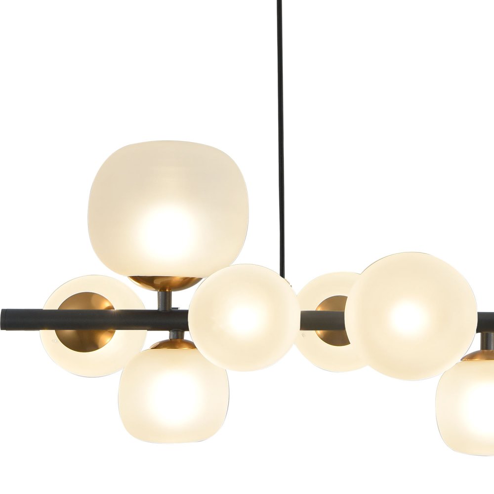 LAMPADA A SOSPENSIONE 10 LUCI OKO BIANCA OPAL E NERA | Ukukhome