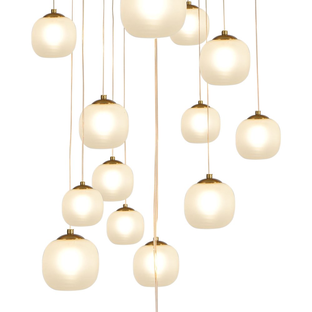 PLAFONIERA 16 LUCI OKO BIANCA OPAL E ORO | Ukukhome