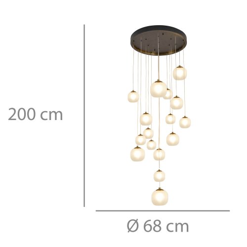 PLAFONIERA 16 LUCI OKO BIANCA OPAL E ORO | Ukukhome