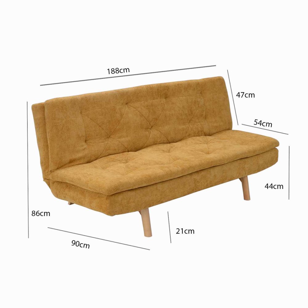 Divano letto Atlas Senape dal design attuale | Ukukhome