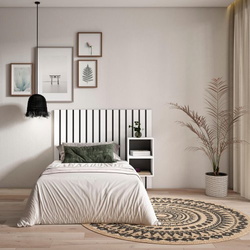 Testiera Comodini Flottanti Bianco 133 cm | Letto 80-110
