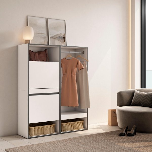Scarpiera Plus 120x145 cm Bianco | Cabina Armadio + Scarpiera 2