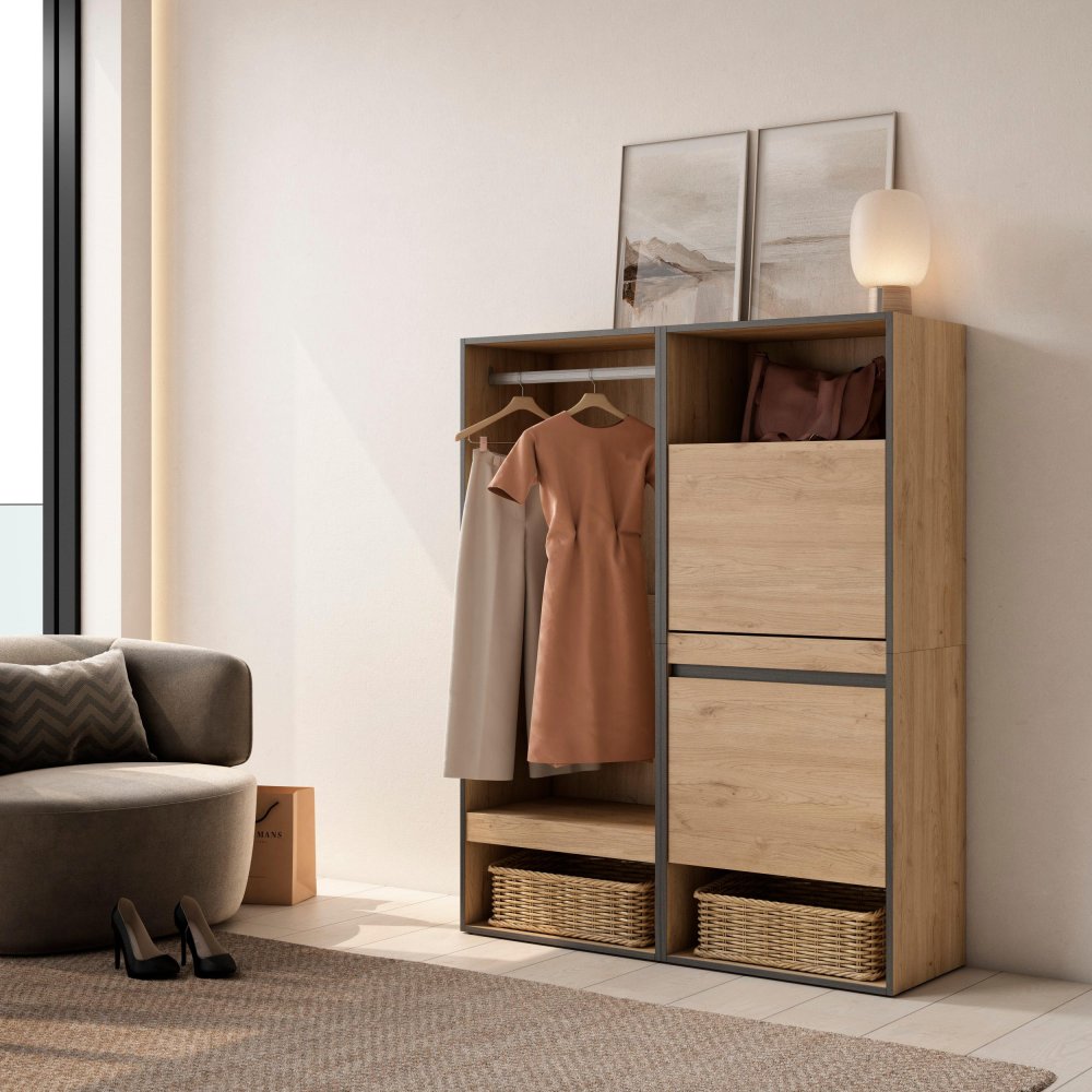 Cabina Armadio Nova 120x145 cm Rovere | Cabina + Scarpiera