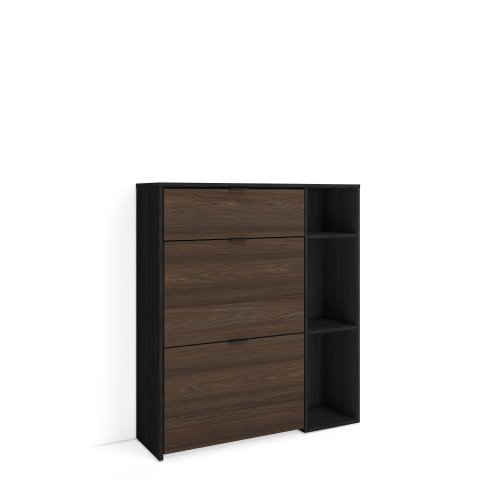 Scarpiera Ingresso 90 cm Nero Rovere Scuro | 10 Paia