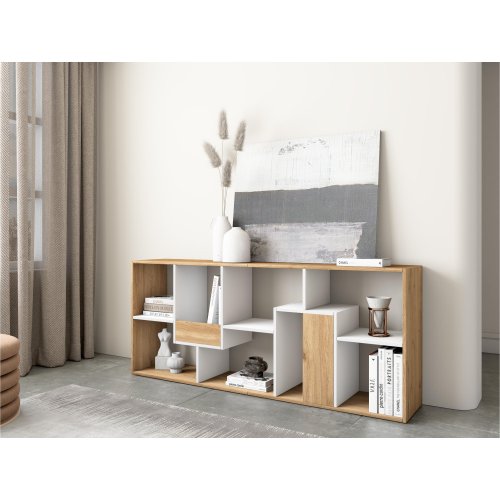 Libreria 162 cm Rovere Bianco | Multiposizione Parete