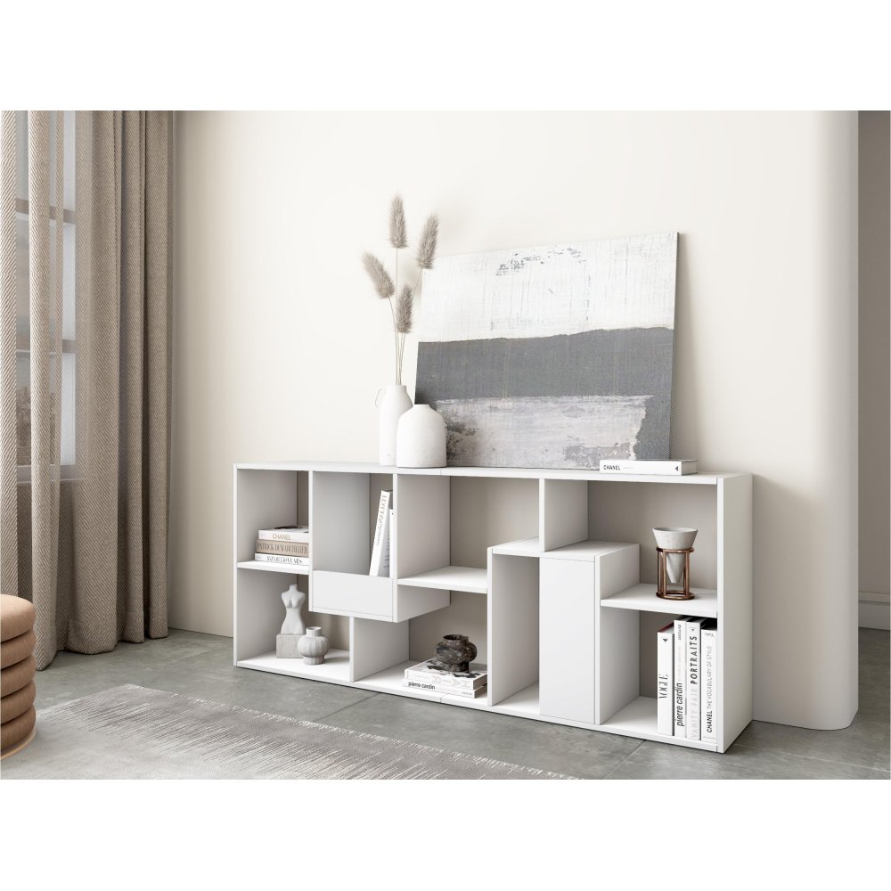 Libreria Scaffale 162 cm Bianco | Multiposizione Parete