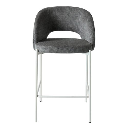 Sgabello Imbottito Harmony Grigio Gambe Avorio | Ukukhome
