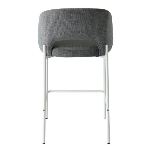 Sgabello Imbottito Harmony Grigio Gambe Avorio | Ukukhome