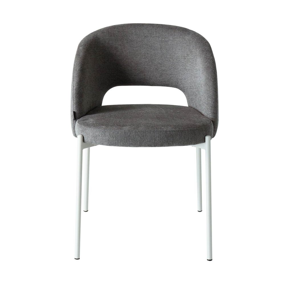 Sedia Imbottita Harmony Grigia Gambe Avorio | Ukukhome