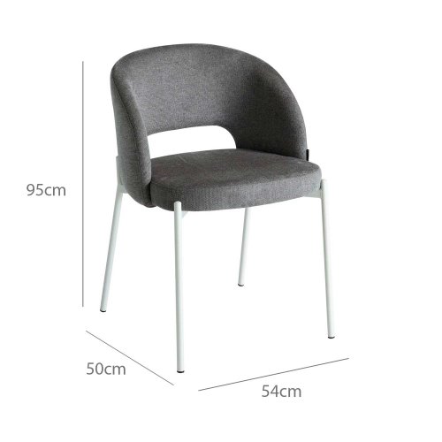 Sedia Imbottita Harmony Grigia Gambe Avorio | Ukukhome