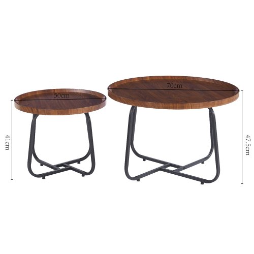 Set di 2 Tavolini Thea Gambe Nere | Ukukhome