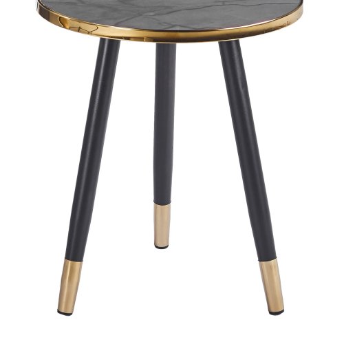 Set di 3 Tavolini Zoe con Dettaglio Dorato | Ukukhome