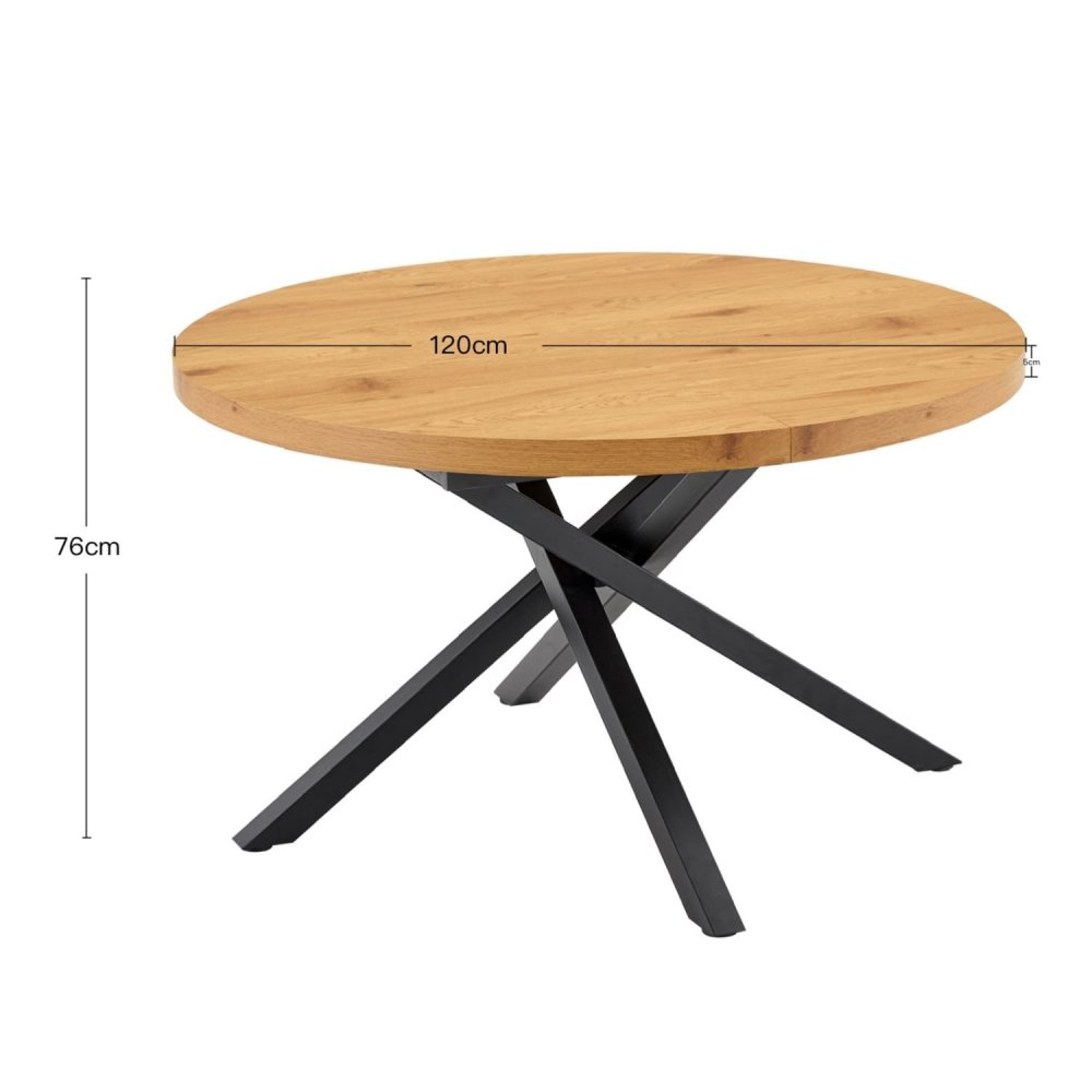 Tavolo Allungabile Ingrid 120-160 Gambe Nere | Ukukhome