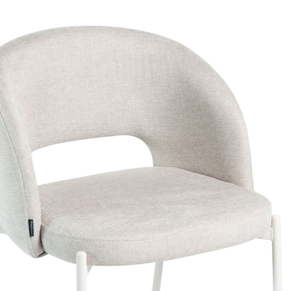 Sedia Imbottita Harmony Sabbia Gambe Avorio | Ukukhome