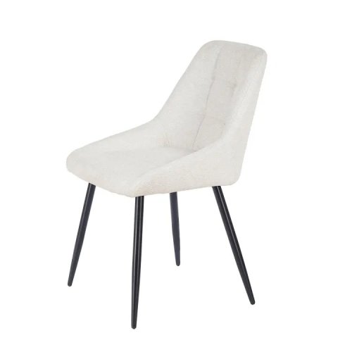 Sedia Imbottita Alma Sabbia Gambe Nere | Ukukhome