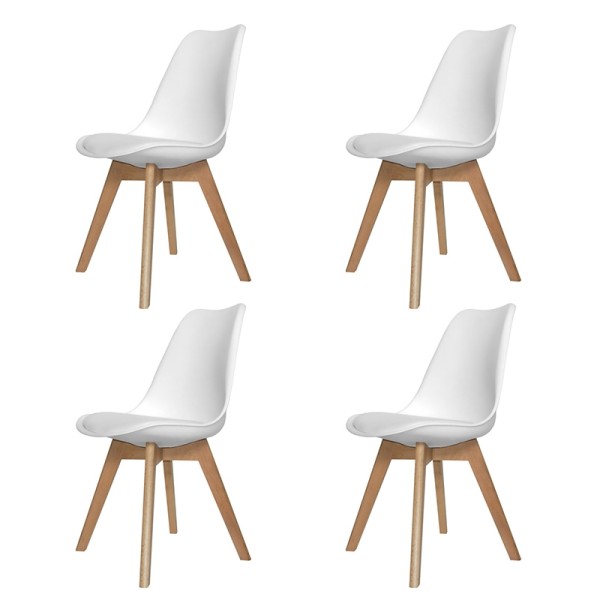 PACK 4 SILLAS NEW TOWER WOOD BLANCA - Packs de cadeiras 